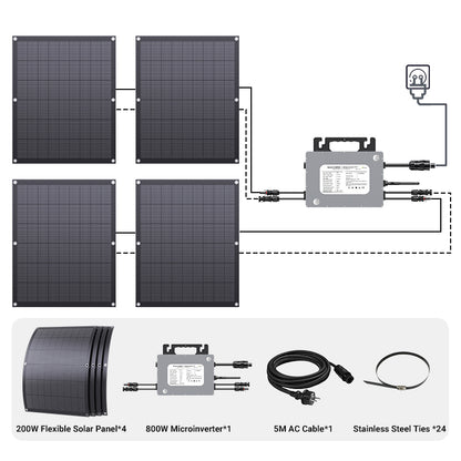 Flexible Window & Balcony Solar Energy Kit